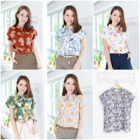 Narinari : NT2232 Easy Shirt เสื้อเชิ้ตแขนล้ำ คอตตอน/ลินิน