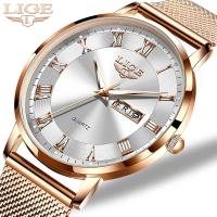 2023 LIGE Luxury Ladies Watch Women Waterproof Rose Gold Steel Strap Women Wristwatch Top Brand Bracelet Clocks Relogio Feminino