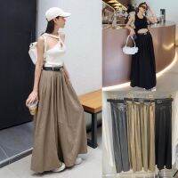 Nudeaholic ?? 322 Long skirt กระโปรงยาว จีบทวิตรอบผ้าไนล่อน มาพร้อมเข็มขัด งานใส่สบาย ใส่ได้ยาวๆไม่มีเอ้าท์