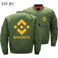 Binance เสื้อโค้ทกันลมสำหรับผู้ชาย,เสื้อโค้ทกันเสื้อเบสบอลกันลมหนาเสื้อแจ็กเก็ตนักบินเสื้อแจ็กเก็ตนักบินเสื้อโค้ทแบบมีซิป