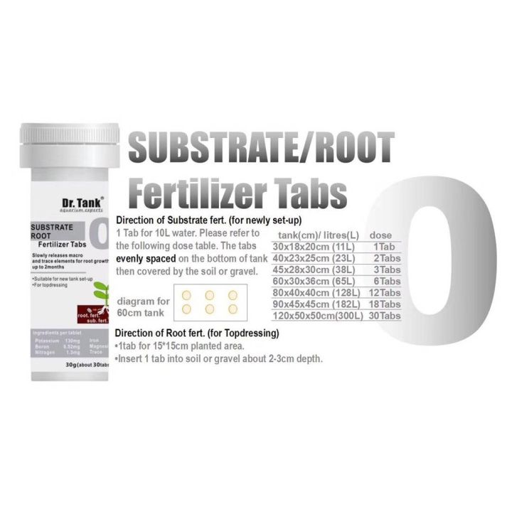 Dr.Tank เบอร์ 0 ปุ๋ยเม็ดเร่งราก ธาตุอาหารครบ SUBSTRATE ROOT FERTILIZER TABS