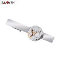 hot【DT】 SAVOYSHI Steampunk Mens Shirt Tie Clip Movement Bar Tack Fashion stainless steel Personality Men Jewelry