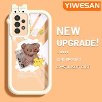 YIWESAN เคสปลอกสำหรับ Samsung A13 5G เคส A04s ลายการ์ตูนหมีเคสโทรศัพท์แบบใสซิลิโคนนิ่มที่สร้างสรรค์สีสันสดใสน่ารักป้องกันเลนส์กล้องมอนสเตอร์ตัวน้อยฝาครอบกันกระแทก