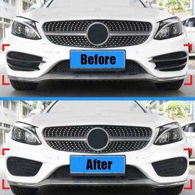 Front Fog Lights Trim Strips Bumper Lip Splitter Spoiler Replacement Accessories Fit for Mercedes Benz C Class W205 C180 C200 C250 C260 C300