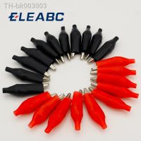 ▼✥♛ 20pcs/lot 45MM Metal Alligator Clip G98 Crocodile Electrical Clamp for Testing Probe Meter Black and Red with Plastic Boot