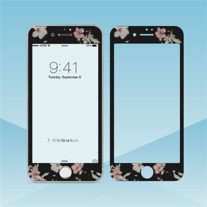 iphone-6กระจกนิรภัยสำหรับน่ารัก6s-7plus-8plus-ปกป้องหน้าจอขอบนุ่มฟิล์มป้องกันการ์ตูน7-8