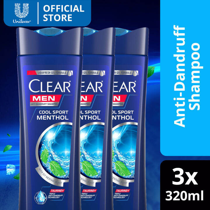 [BUNDLE OF 3] Clear Men Shampoo Cool Sport Menthol 320ml | Lazada PH