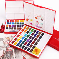 Xsyoo 243648สีทึบสีน้ำสีชุดเดินทางสีน้ำเม็ดสีด้วยแปรงสำหรับการวาดภาพจิตรกรรมอุปกรณ์ศิลปะ