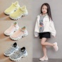 Giày trẻ em mùa xuân và mùa thu sản phẩmcô gái giày thể thao dệt kim lưới thumbnail