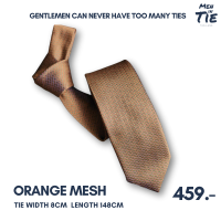 Men in Tie เนคไทแบบผูกเองขนาด 8cm รุ่น Orange Mesh