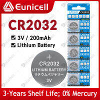 Eunicell 5ชิ้น-25ชิ้น200มิลลิแอมป์ชั่วโมง CR2032เซลล์เหรียญปุ่มแบตเตอรี่ CR 2032 5004LC DL2032 3โวลต์สำหรับนาฬิกาของเล่นรถ REMO