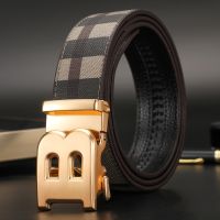 Famous Brand Men Genuine Leather Belts Designers B buckle High Quality Canvas Belts for Men Luxury Business Fashion Work Strap Belts