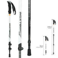 INOXTO Trekking Poles 1Pcs คาร์บอนไฟเบอร์พับ escopic Sticks น้ำหนักเบาเดินเดินป่า Stick Climbing Stick