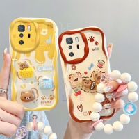 เคส LIFEBELLE สำหรับ Xiaomi เคส POCO X3 GT,เคสโทรศัพท์เนื้อนิ่มพร้อมกรอบลวดลายครีมกระต่ายลายดอกไม้สายคล้องมือ3D เคสด้านหลังซิลิโคนสาวน่ารักลายการ์ตูน