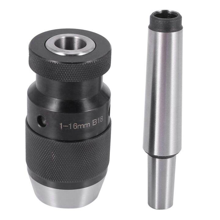 Keyless Drill Chuck 0.216mm B18 + MT3 M12 DIN228A Morse Taper Arbor