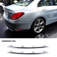 Rear Bumper Lip Spoiler Chrome Trim Kit for Mercedes Benz C-Class W205 C180 C200 C250 C63AMG A2058850521 A2058850621