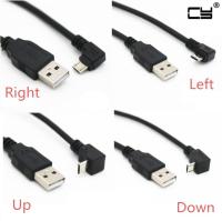 【▼Hot Sales▼】 d7zaa4b ขึ้นลงทำมุมด้านขวา90องศาปลั๊กไมโคร Usb ค่าบริการข้อมูลเพศชาย Usb ตัวผู้สายต่อ25ซม. 50ซม. สำหรับแท็บเล็ต5ft 1ม