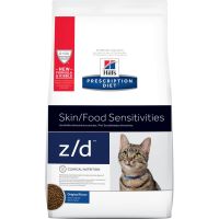 นาทีทอง ส่งฟรี Hills Prescription Cat z/d Skin/Food Sensitivities อาหารเม็ด 1.81 KG อาหารแมว Original   แมว   Cat.z/d (1 Unit)