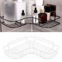 Self Adhesive Bathroom Shower Shelf Metal Wall Mounted Storage Organizer Rack Triangle Basket No Drilling Dropship