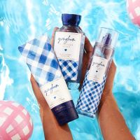 American BBW square cotton cloth Gingham fragrance spray shower gel body lotion Bath Body Works