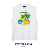 PATTRICBOYLE / HWN / SUMMER PRINT SLEEVES LESS T-SHIRT เสื้อยืด พิมพ์ลาย / HWN02102WH 02