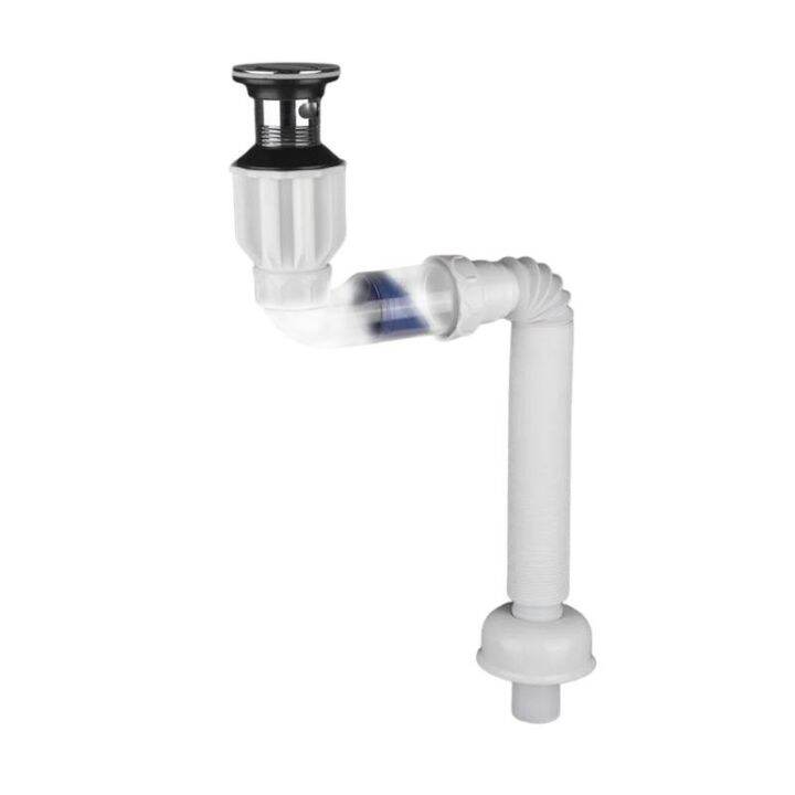 sdsadadaffs Sink Drain Pipe Washbasin Corrugated Curved AntiOdor