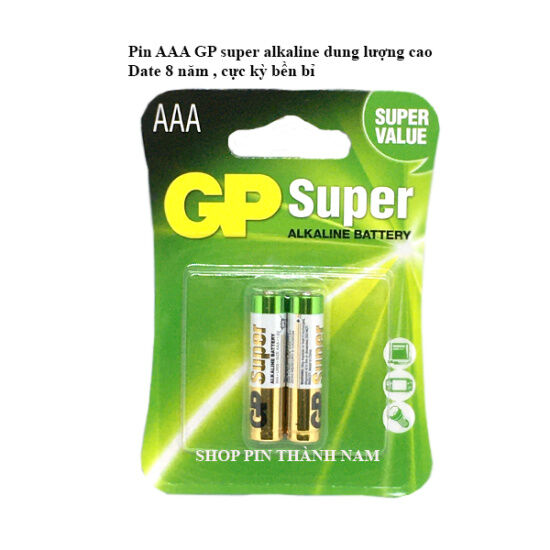 Pin aaa gp đũa super alkaline lr03 vỉ 2 viên chính hãng - ảnh sản phẩm 1