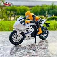 MSZ 1:18 Suzuki GSX-R1000รถของเล่นสีขาวของแท้โมเดลมอเตอร์ไซค์อัลลอยจำลองการหล่อตายของสะสมของขวัญ