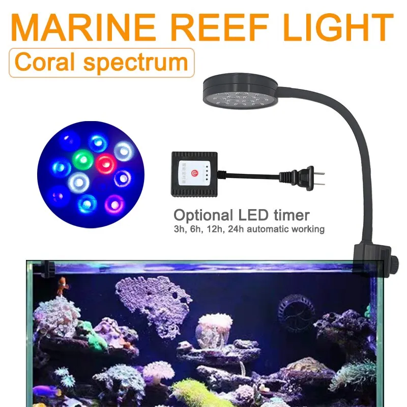 Demokrati performer Se igennem Coral Reef LED Light Saltwater Sea Water Marine LED 12W Small Nano Aquarium  Fish Tank Lights Reef Grow Lighting Lamp SPS LPS LED | Lazada PH