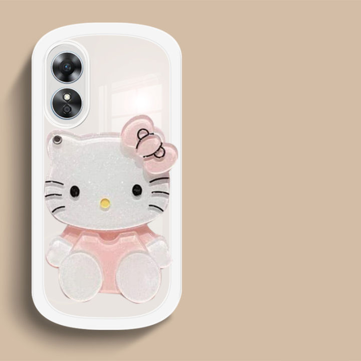 phone-case-เคส-oppo-a78-4g-nfc-พร้อม-hellokitty-ป้องกันเลนส์กระจกแต่งหน้าฝาครอบอ่อนเคสโทรศัพท์-oppoa78-2023