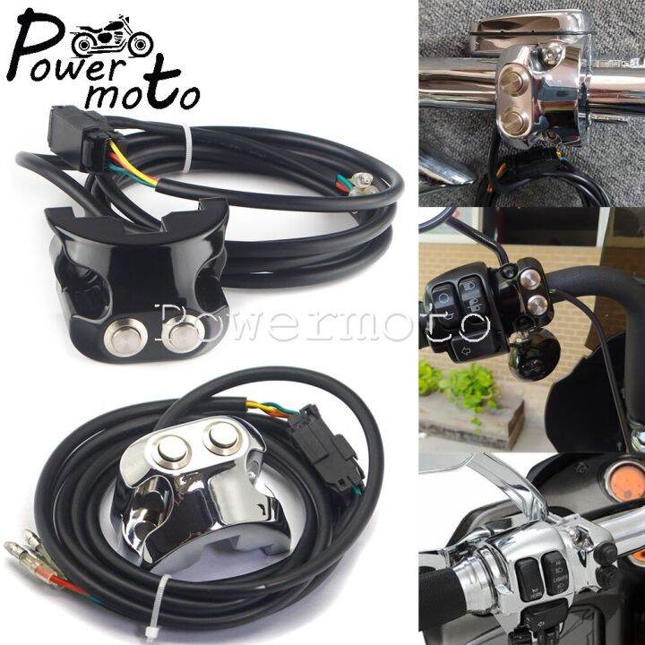 2 Button 3 Wire Handlebar Air Ride Switch Suspension Control Bar Switch For Harley Dyna Softai