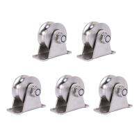 5 Pack U-Type Stainless Steel Pulley Block Mute Bearings Groove Sliding Roller Track Wheel