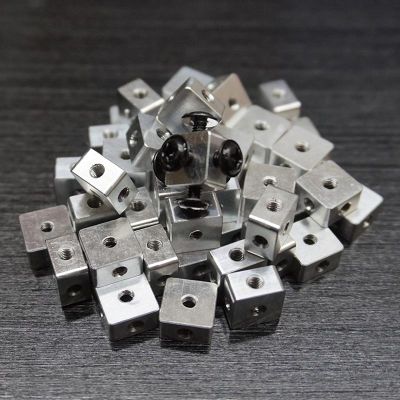 Three-Sided Nut Square Fixed Block Square Corner Lock Nut M3 Six-Sided Thread Plate Link Block Screws for Fixing Acrylic Box Nails Screws Fasteners
