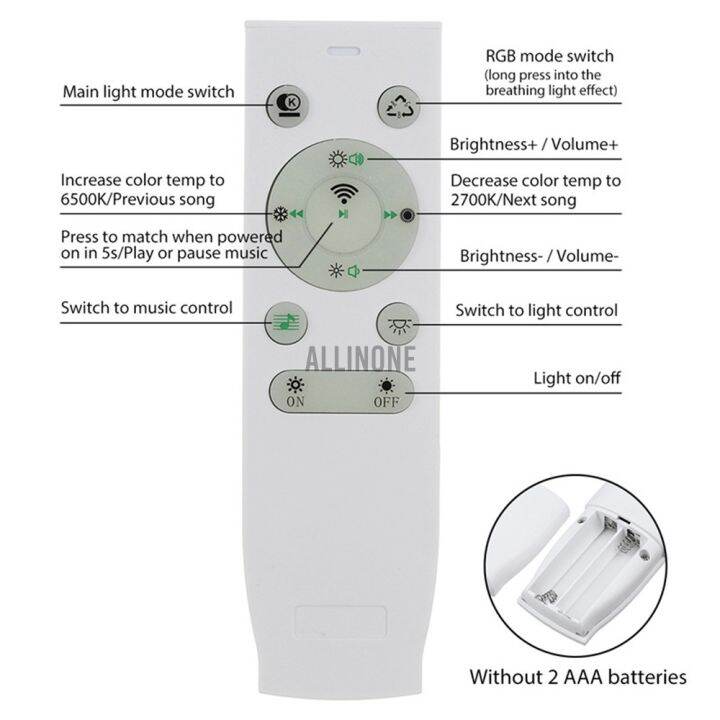 โคมไฟลําโพงบลูทูธ-50w-led-flush-mount-รีโมทควบคุม