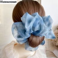 1PC Spring Summer Net Yarn Hair Bow Scrunchies Large Organza Women Elastic Hair Band Ponytail Holder Hair Tie Girls Accessories Hair Accessories