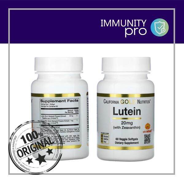 California Gold Nutrition, Lutein with Zeaxanthin, 20 mg, 60 Veggie ...