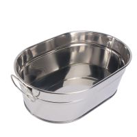 【CW】 Tub Metal Galvanized Beverage Drink Oval Buckets Seafood Serving Storage Cold