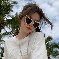 MIAOYA Fashion Jewelry Shop INS แว่นกันแดดรูปหัวใจตลกสำหรับสุภาพสตรี อุปกรณ์จัดแต่งทรงผมอินเทรนด์ ของขวัญวันเกิดที่สวยงาม