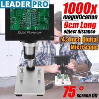 1000x 2.0MP USB Digital Electronic Microscope DM5 4.3"LCD Display VGA Digital Microscope 8 LED Stand for PCB Motherboard Repaire