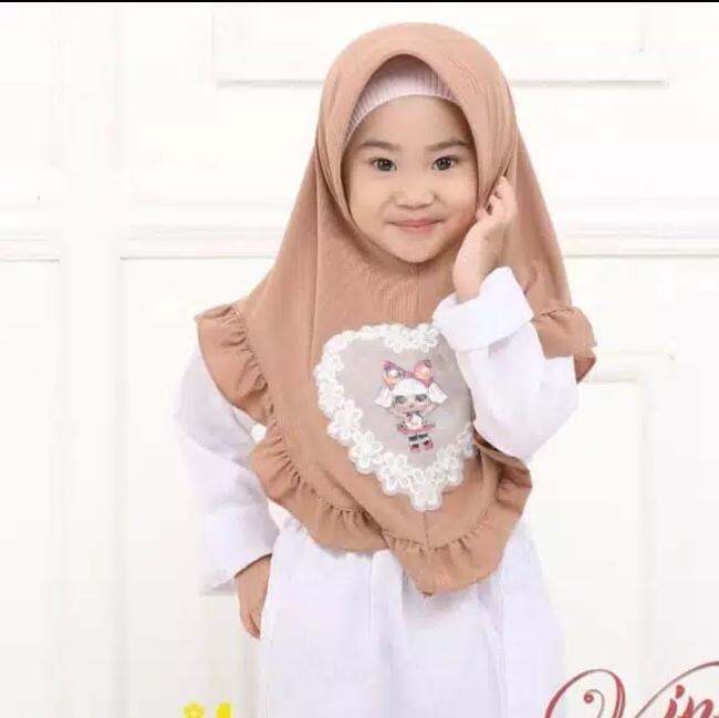 jilbab anak love | Lazada Indonesia
