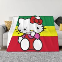 （Contact customer service for customizable blankets）Kitty White Cartoon Anime Blanket 3D Printing Soft Flannel Blanket Bedroom Home Sofa Blanket(Coral plush blankets in stock)