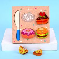 Wooden Kitchen Toys Cake Food animal DIY Pretend Play Fruit Cutting Toys for Children Plastic Educational Baby kids Gift YJN