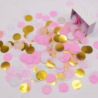 hot【cw】 10/30/50g Gold pink mixed round Paper Table Wedding Birthday Supplies