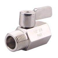 316 Stainless Steel Mini Ball Valve(1/2 inch Female x Male) NPT Thread Water Flow Regulator Head Control Valve