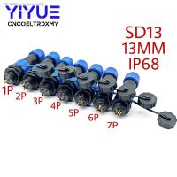 ﺴ☁❦ Waterproof Connector SD13 13mm Type 1 2 3 4 5 6 7Pin IP68 Cable Connector Plug And Socket Aviation Plug SD1310 Power Wire Cable