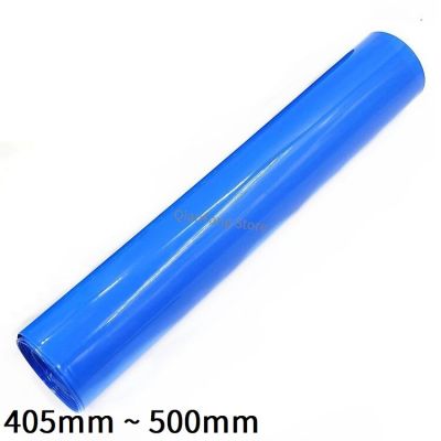 PVC Heat Shrink Tube 405mm ~ 500mm Blue Protector Shrinkable Cable Sleeve Sheath Pack Cover for 18650 Lithium Battery Film Wrap Electrical Circuitry P