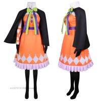 Halloween Goth Pumpkin Skirt Hatsune Miku Anime 2 Pcs Sets Y2k Womens Cute Punk Pumpkin Cosplay Stage 12 Pcs Dress Suit