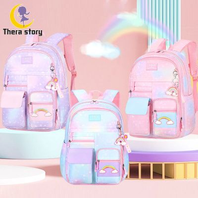 TOP☆TH Student schoolbag refrigerator side opening cute princess lightweight decompression childrens backpack