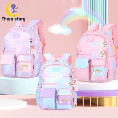 TOP☆TH Student schoolbag refrigerator side opening cute princess lightweight decompression childrens backpack