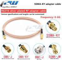 สง่างาม SSMA หญิง SMA BNC ชาย/หญิงอะแดปเตอร์ขยายสายเคเบิ้ล Ssma/bnc KJ SSMA เพื่อ SMA J/k RG316เงินชุบ RF เชื่อมต่อจัมเปอร์